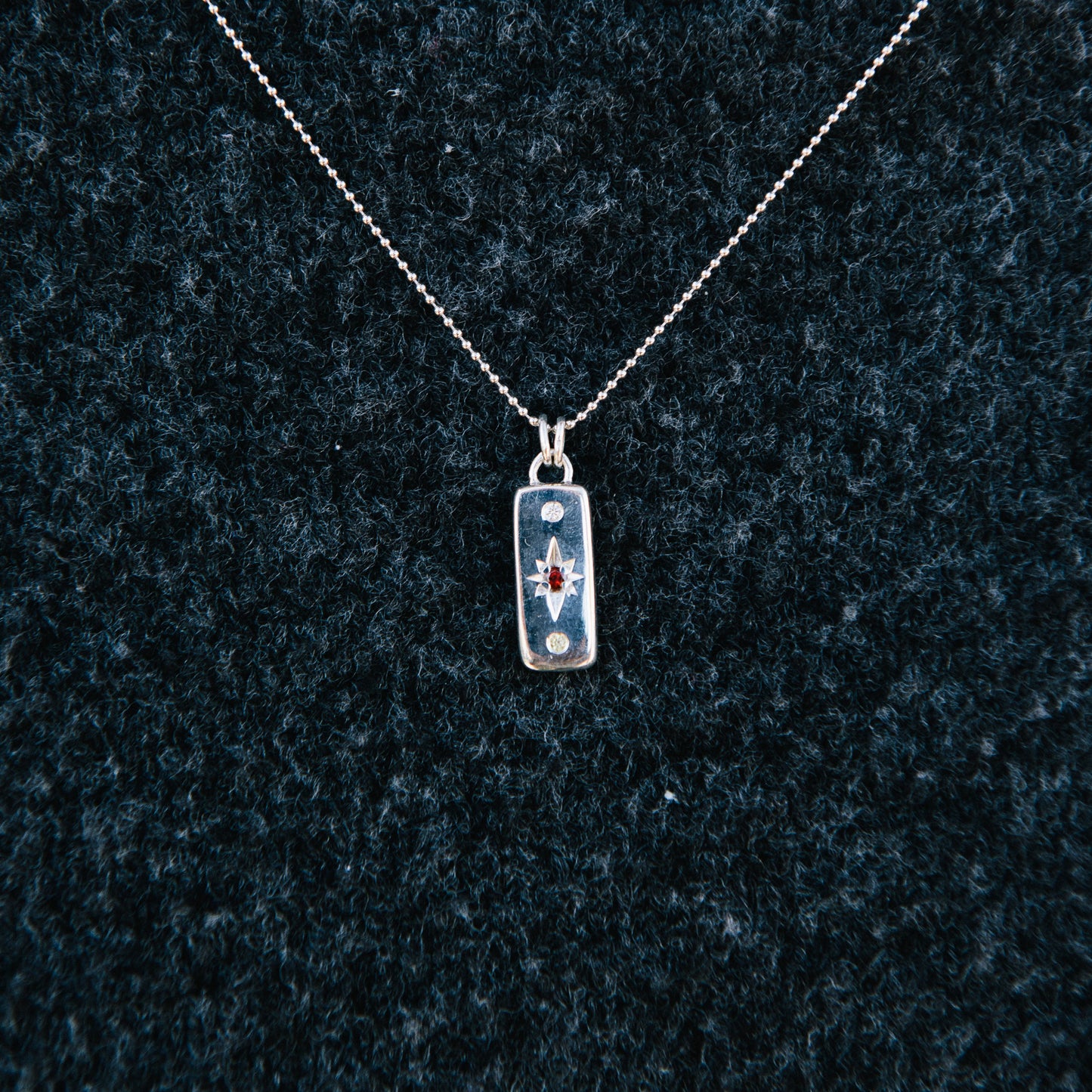 Presence Pendant. Small pendant. Silver pendant. Diamond pendant.