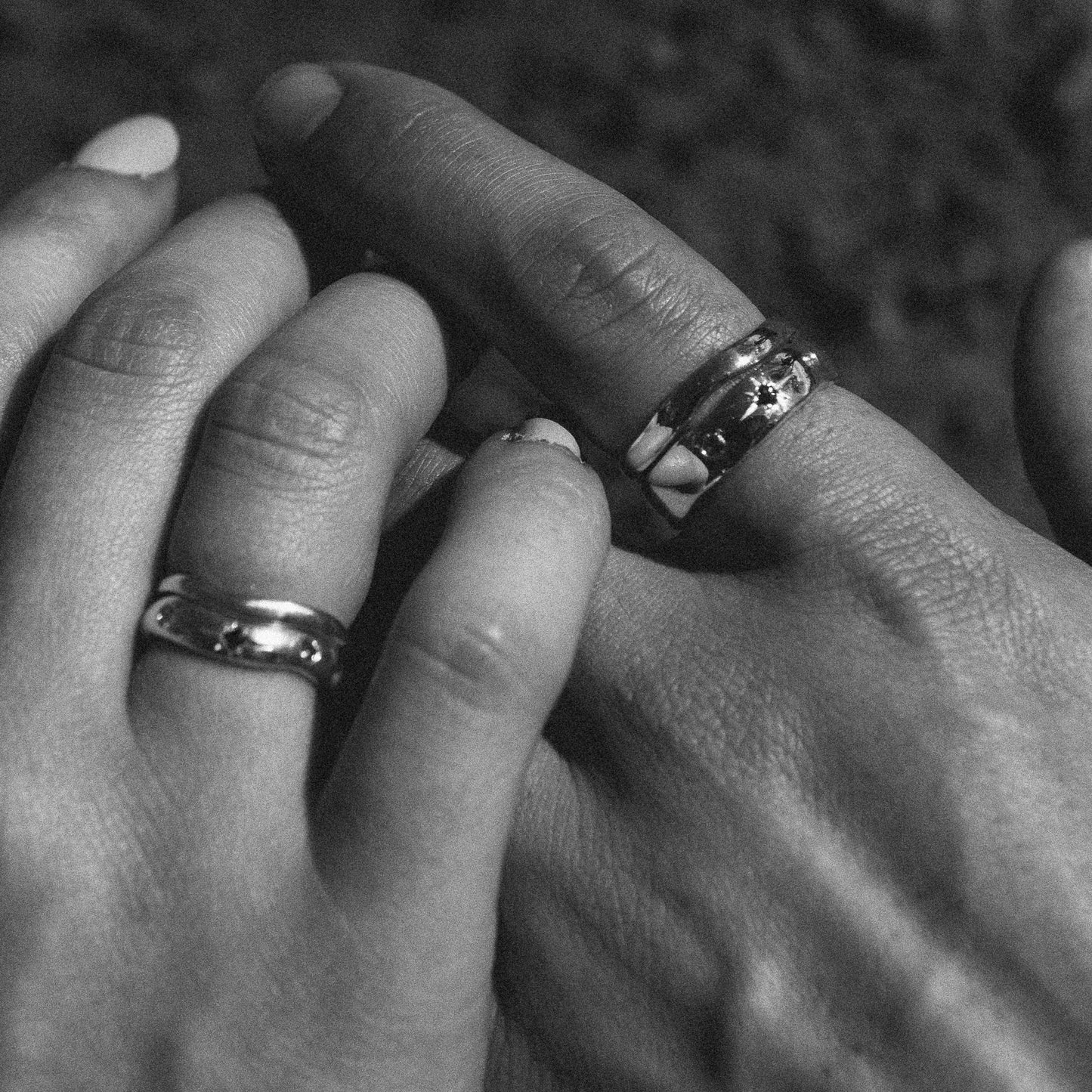 Together Rings. Stacker rings. Diamond ring. Couple rings.